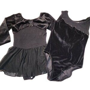 2 leotard bundle girl L 10-12 Black velvet Freestyle by Danskin